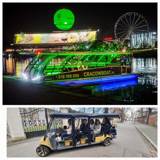City Tour Cracow golf car plus Cruise on the Vistula River. - Planty Park to Wawel views: how you get Krakow’s skyline fast