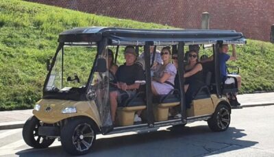 City Tour Cracow , golf car . Private full tour !! - Old Town gates first: Barbican, Florian Gate, and the Main Market Square view