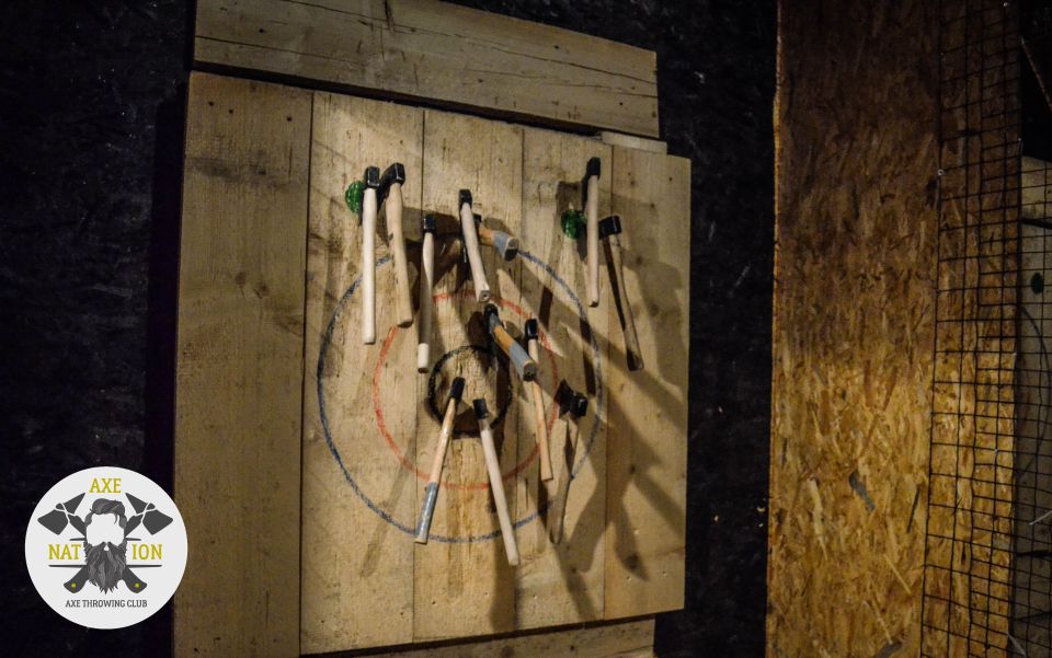 Kraków: Axe-Throwing in Axe Nation, the First Club in Europe - Where You Go: Grodzka 46 and a Club Sign in the Basement