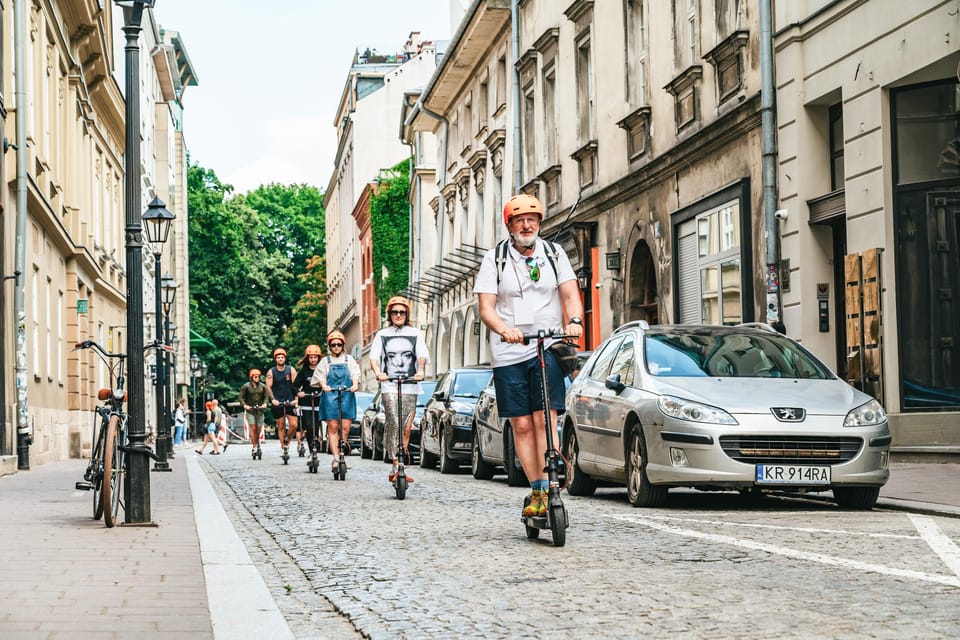 Krakow: Guided E-Scooter City Tour with Food Tastings - Meet at Plac Szczepański 8 and get comfortable fast